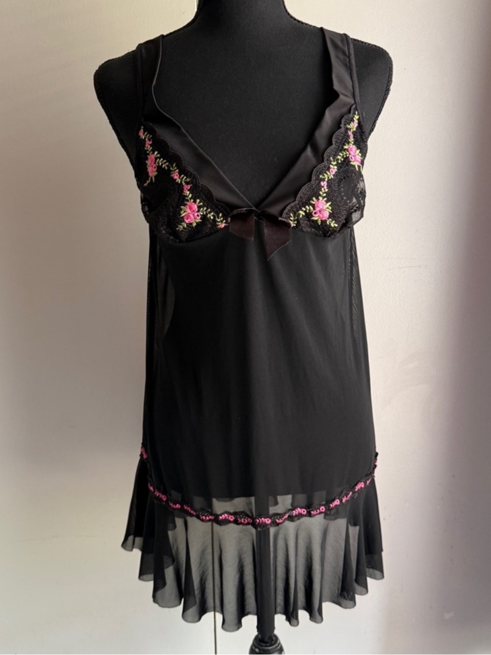 Shirley of Hollywood Black Whimsigoth Sheer Mesh Lingerie Women’s Size XL